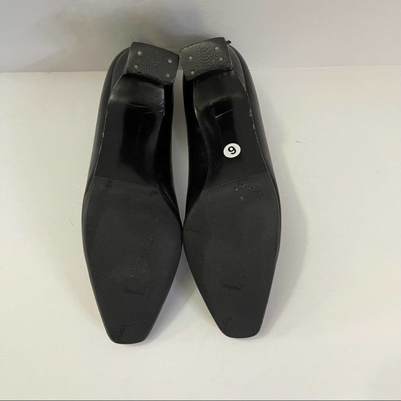 Stuart Weitzman Black Leather Block Heel Pumps - Picture 10 of 12